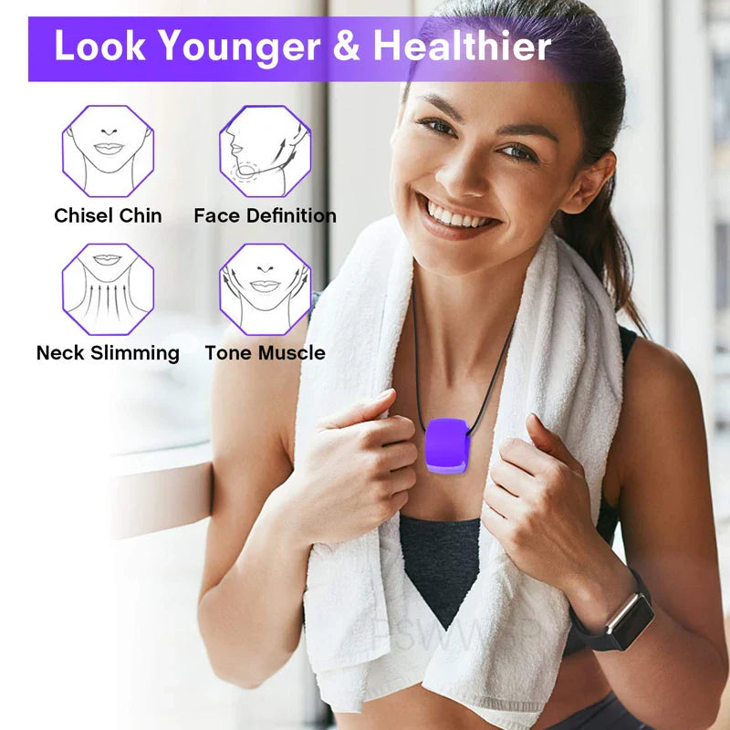 Jaw Exerciser for Women - Double Chin Reducer, Facial Toner, Neck Exerciser for Younger and Healthier Look Helps Reduce Stress and Cravings Jawline Trainer (Pop N Go Beginner Pink)
